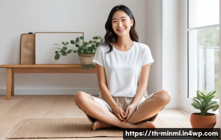 미니멀리즘 경제학의 시장 수요 - **Prompt: Minimalist Home & Inner Peace**
    "A bright, airy, and cozy indoor scene featuring a you...