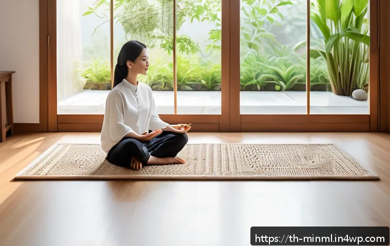 미니멀리즘 경제학의 자립 경제 모델 - A cozy minimalist Thai home interior with natural light streaming through windows, featuring simple ...